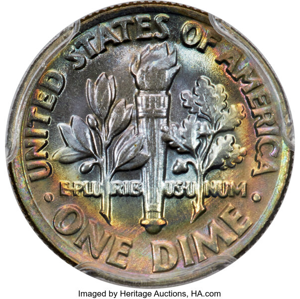 image for: 1982-P 10C MS66 PCGS.  CDN: $60 Whsle. Bid for NGC/PCGS MS66. Mintage 519,475,000....