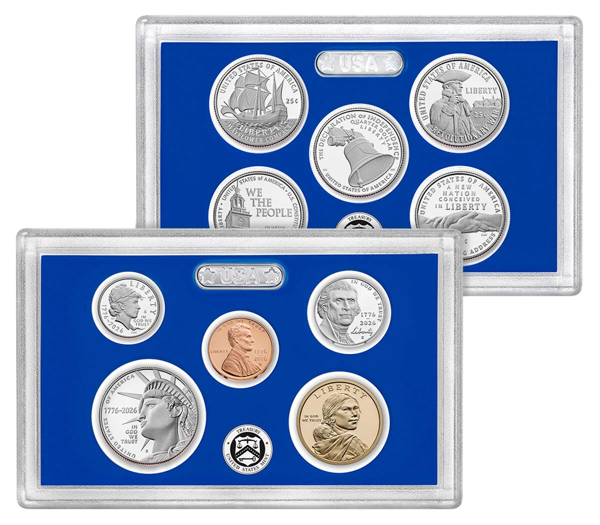 1776~2026-S-S 1c-$1 Clad Proof Set, 10 Coins PR