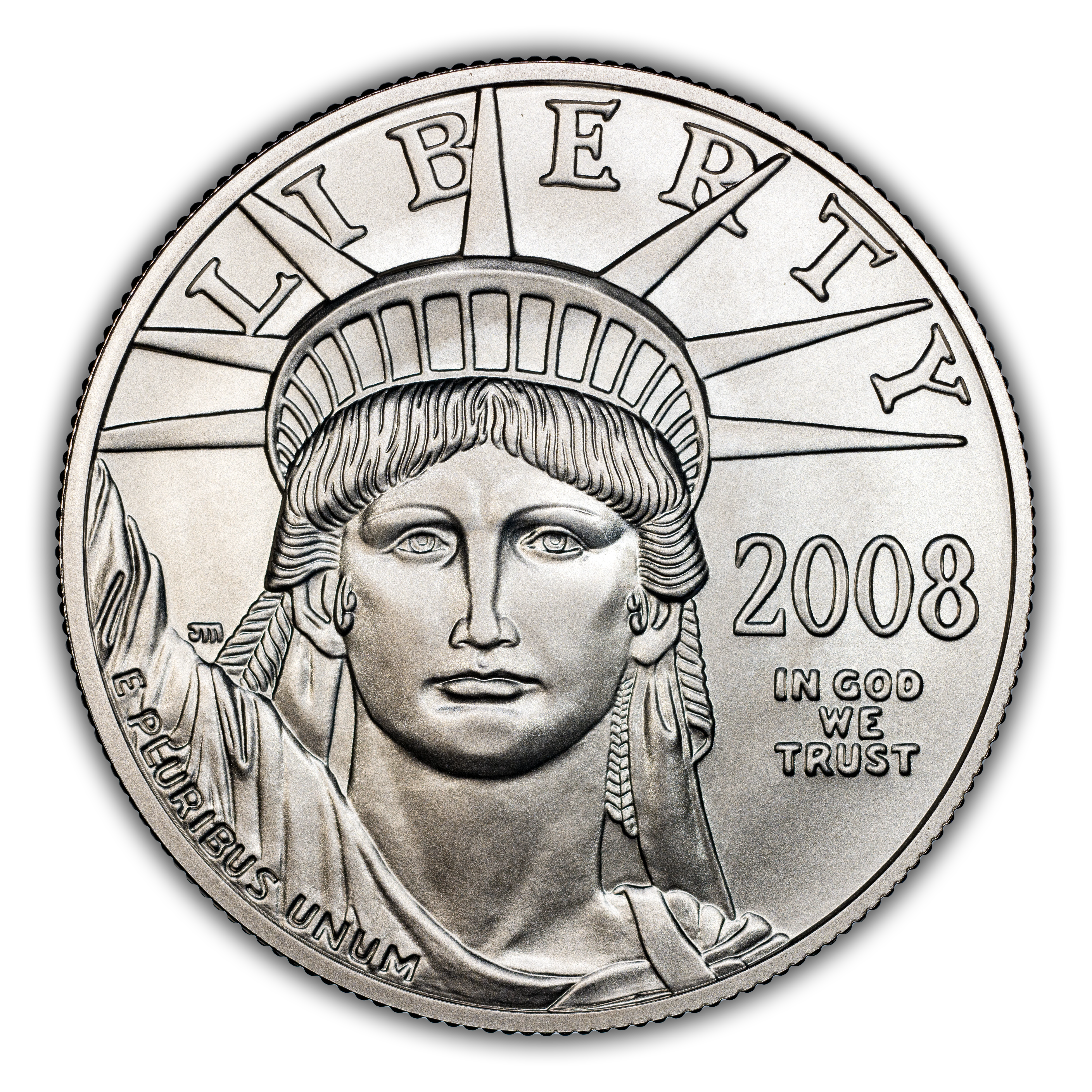 2008-W P$100 Platinum Eagle, Burnished MS