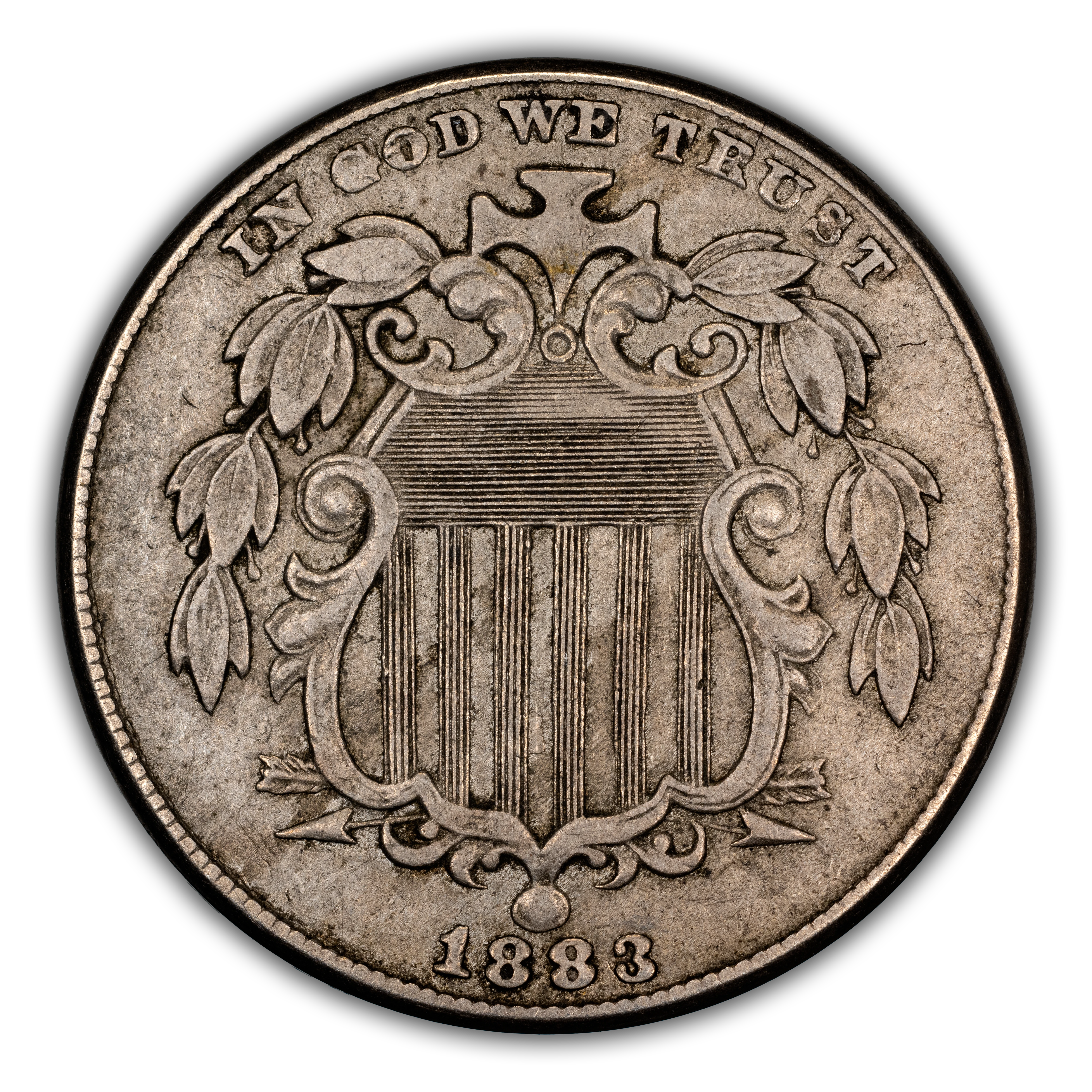 1883/2 5c Shield, Overdate, FS-304 MS