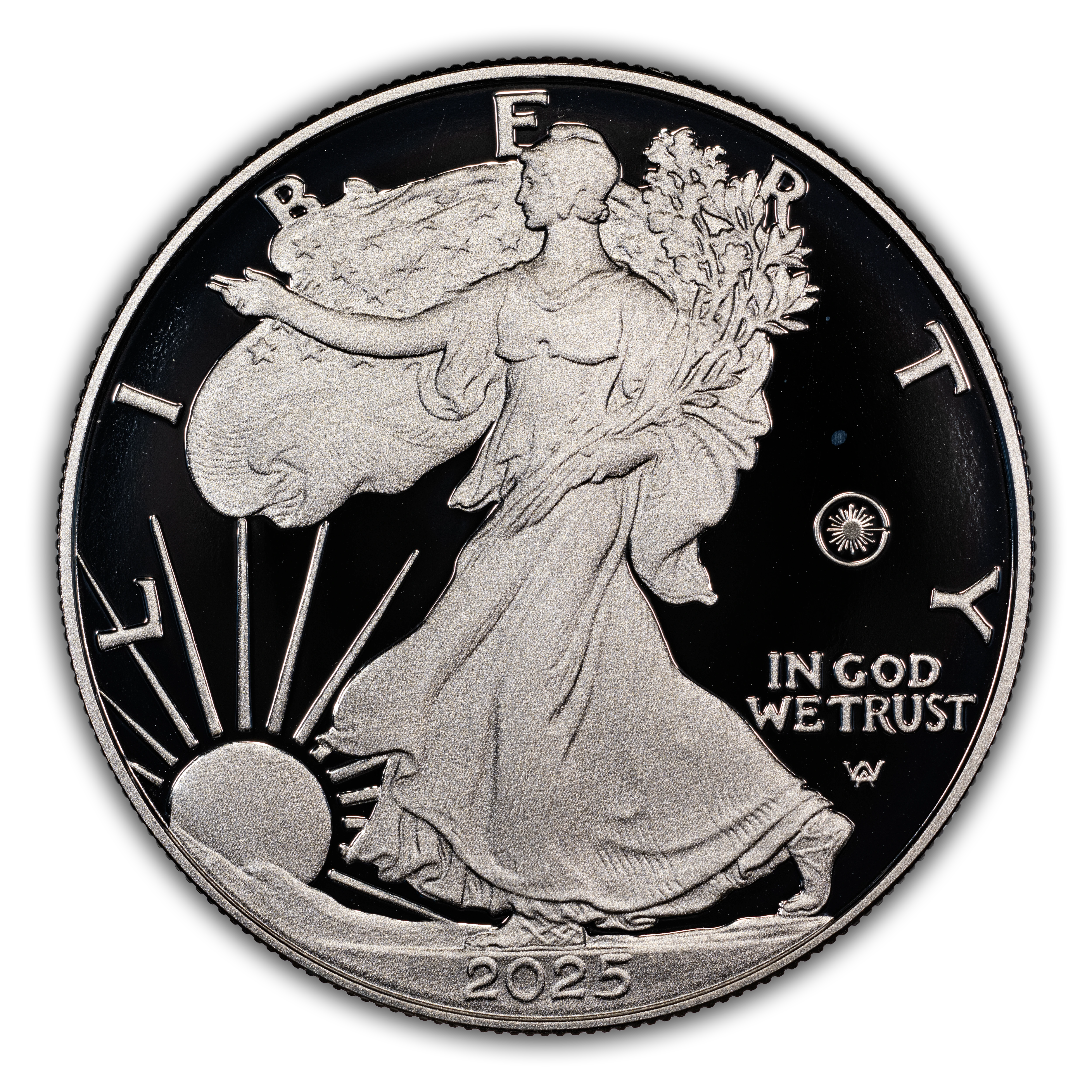 2025-W $1 Silver Eagle, Laser Privy PR DCAM