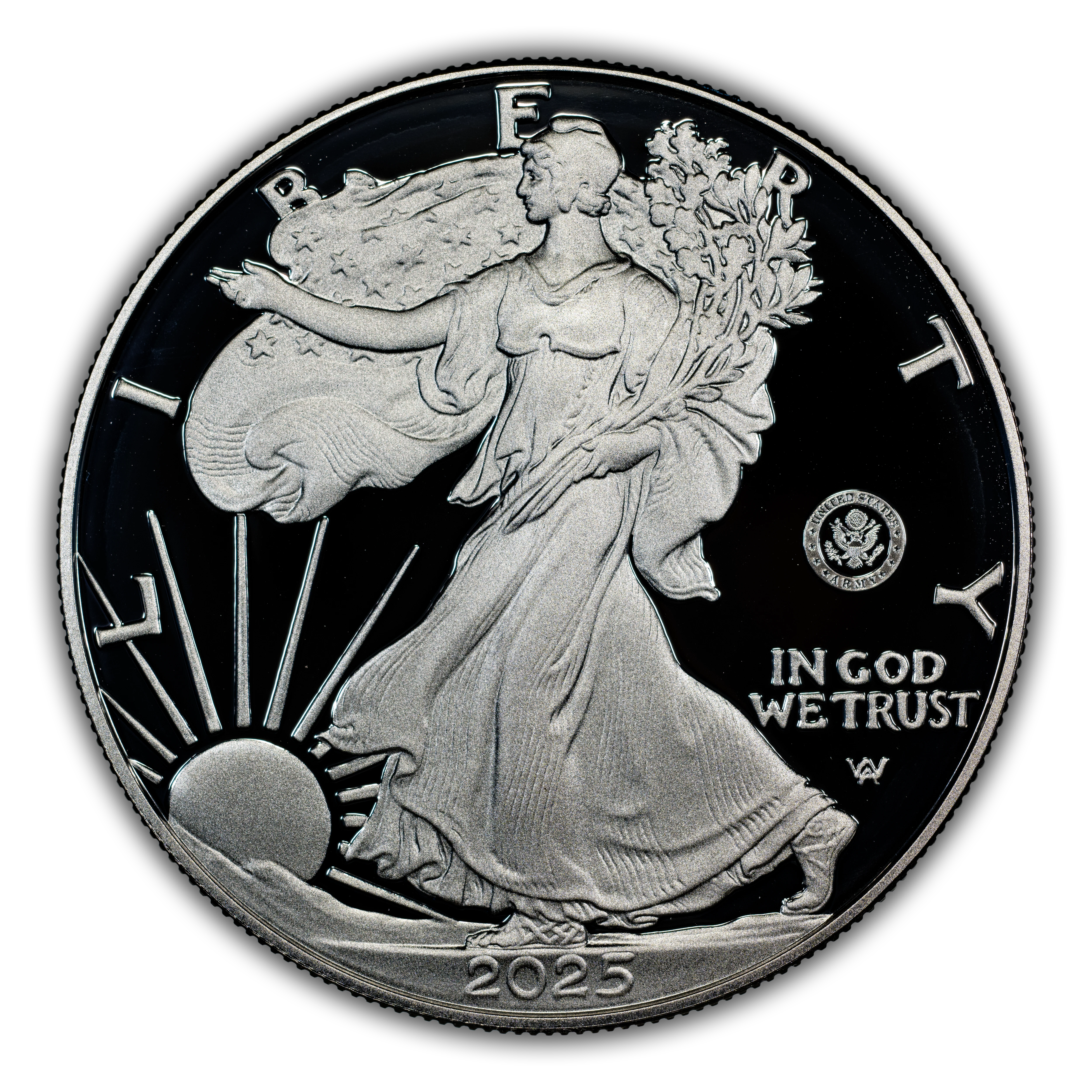2025-W $1 Silver Eagle, U.S. Army Privy PR DCAM