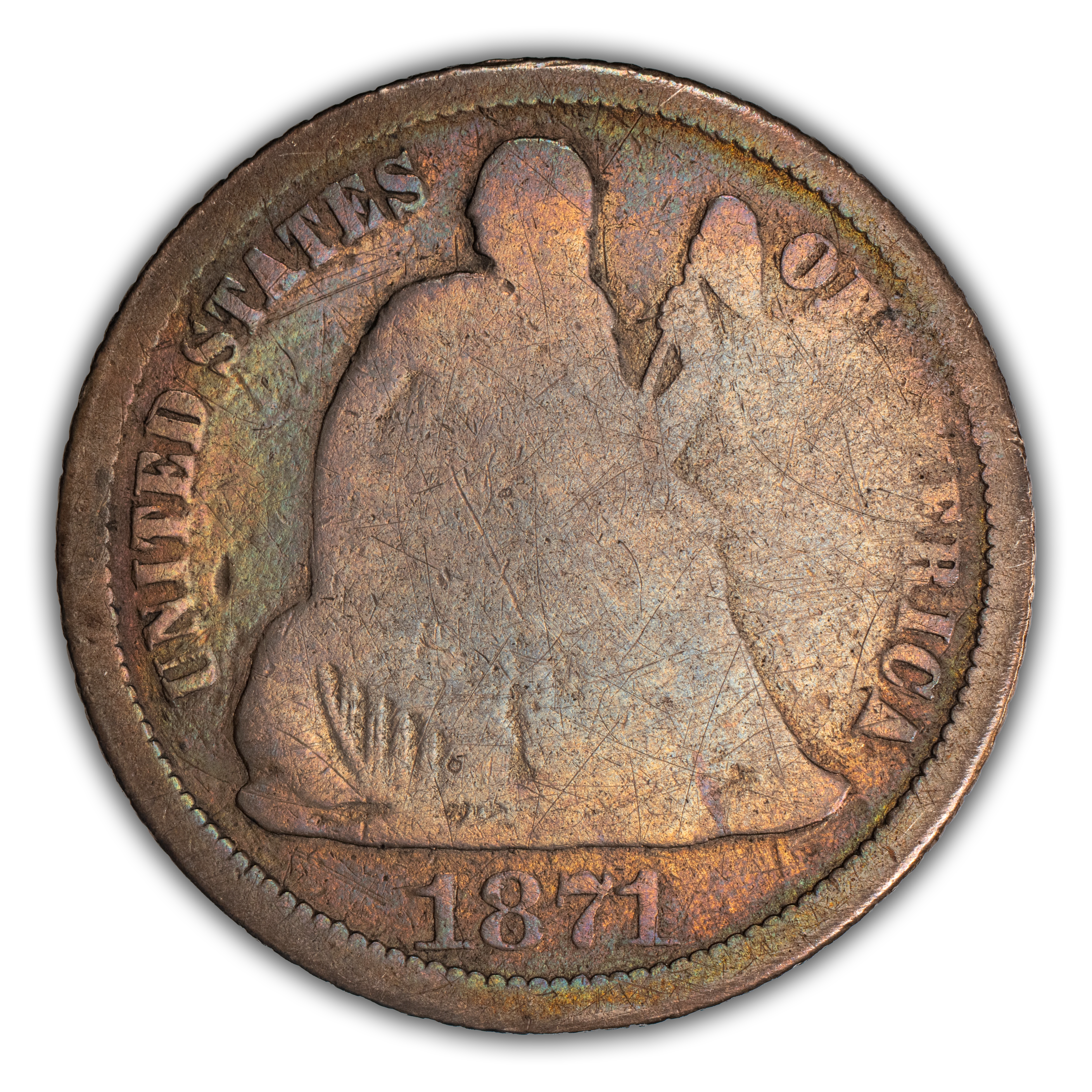 1871-CC 10c MS