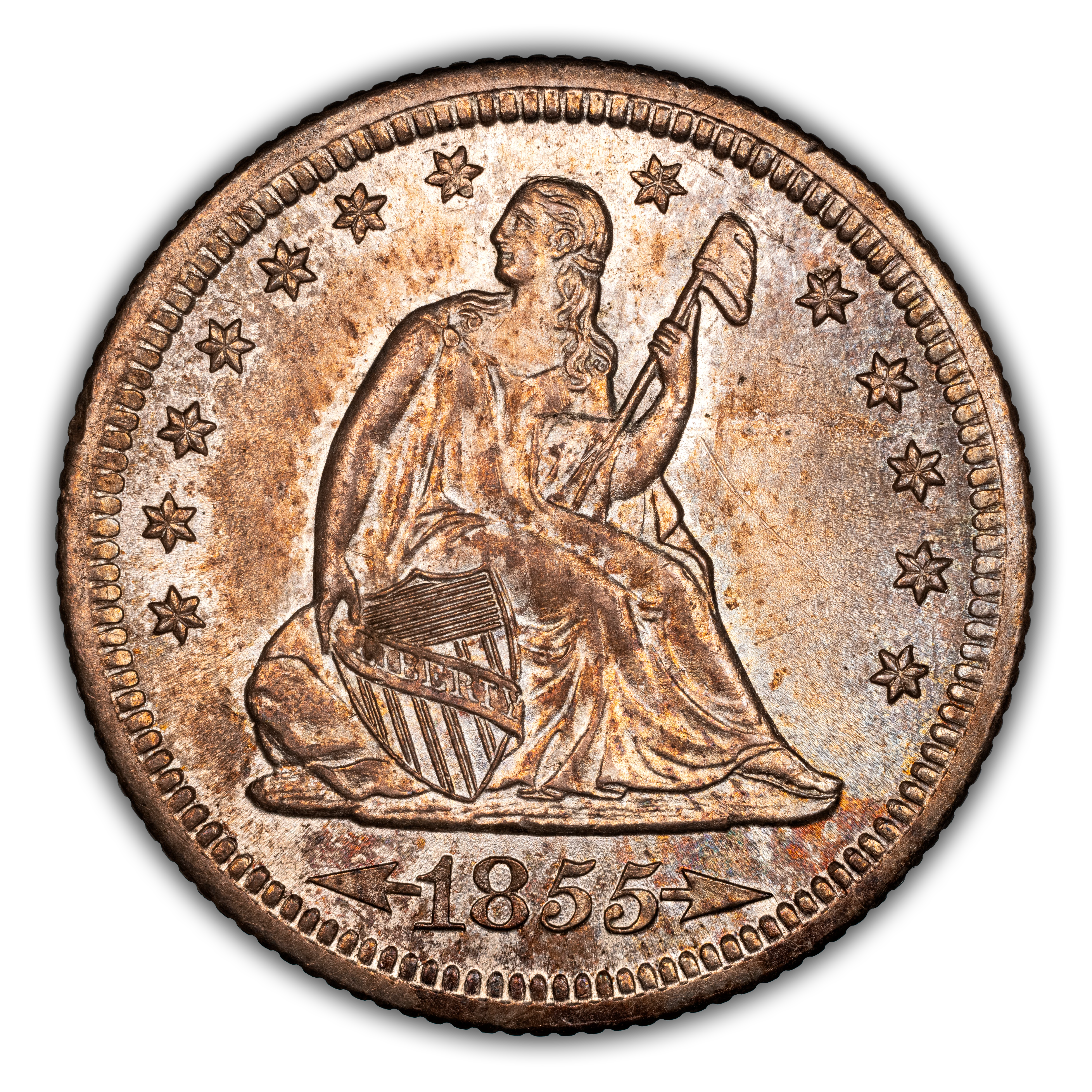 1855-S 25c Arrows MS