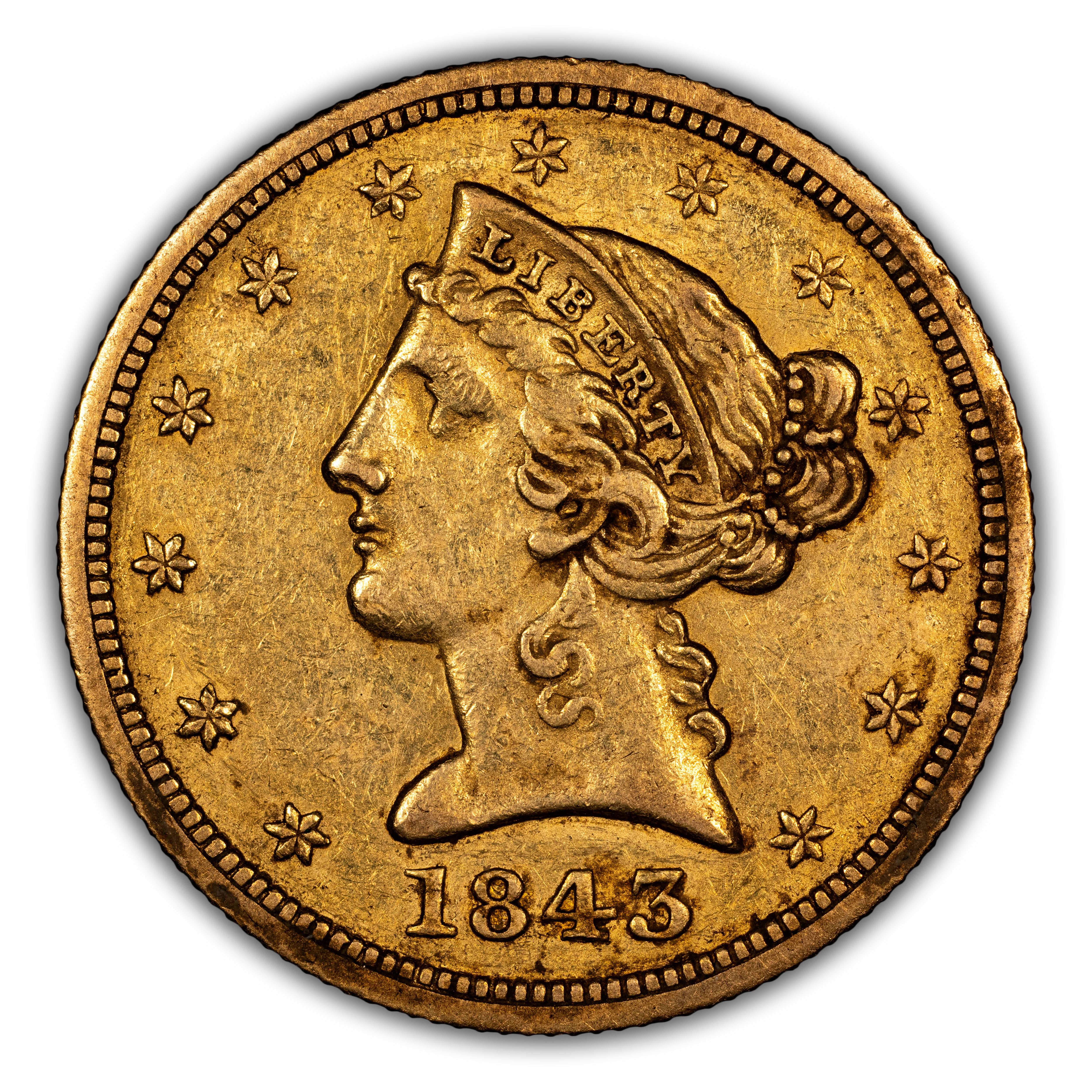 1843-O $5 Small Letters MS