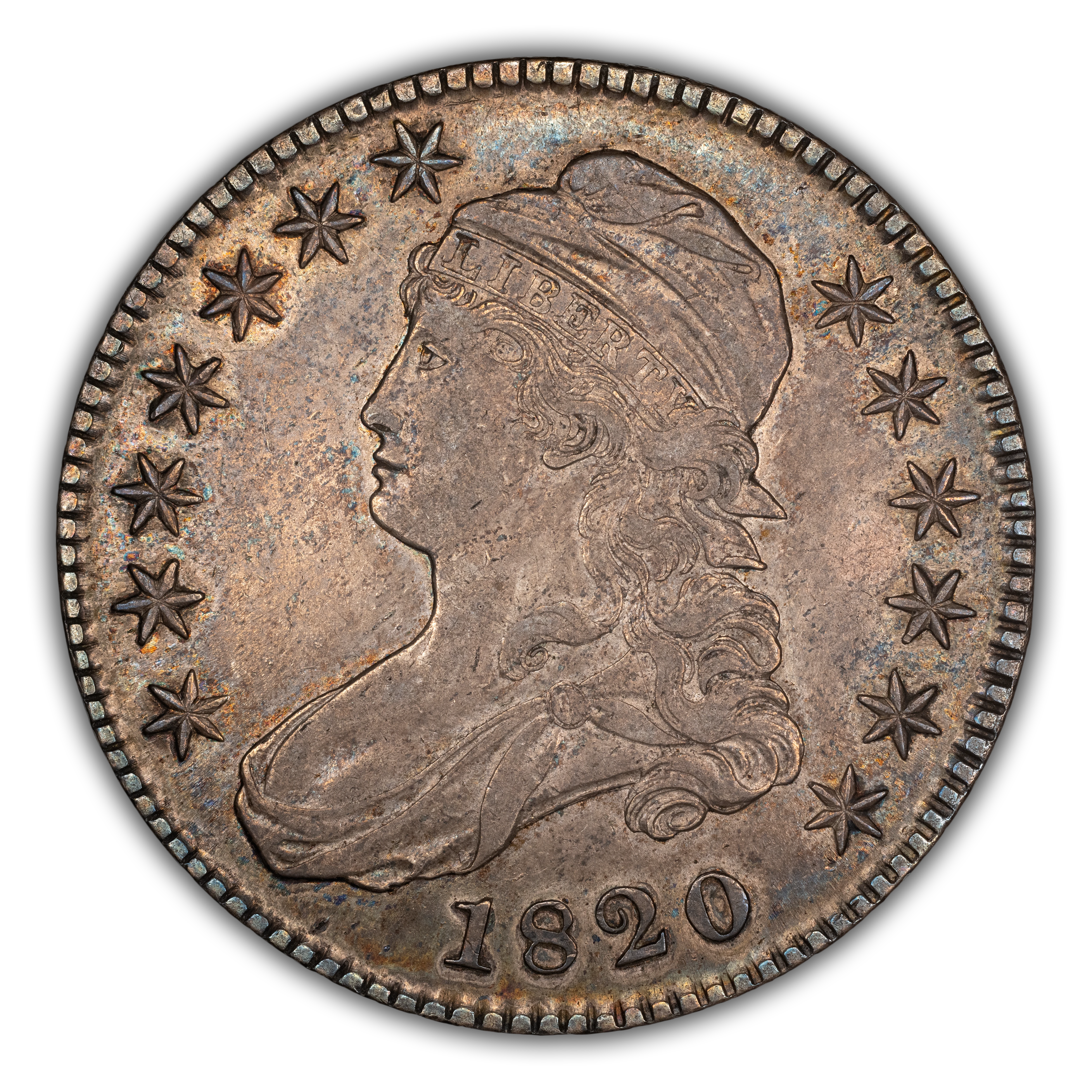 1820 50c Square Base 2, No Knob, O-108 MS