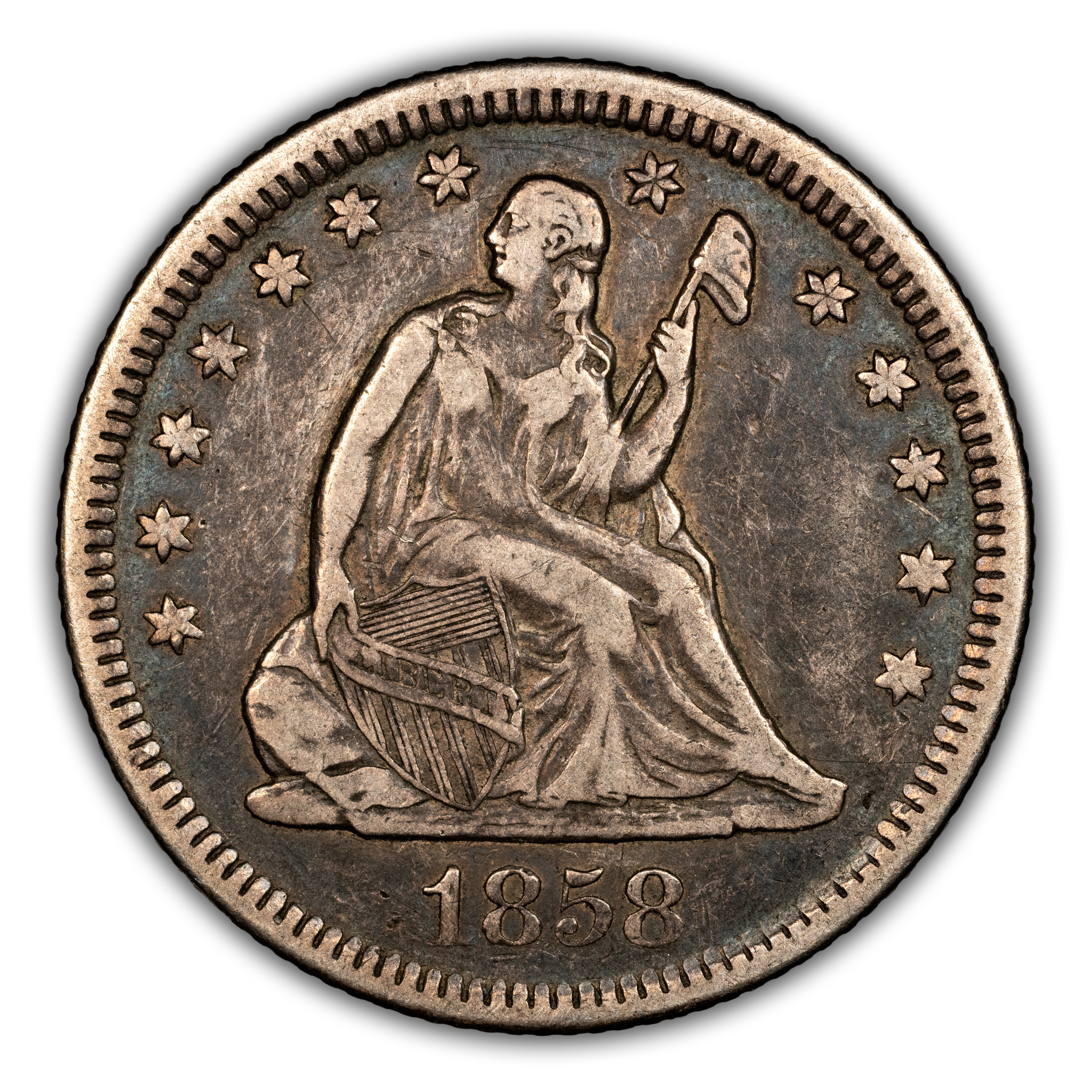 1858-O 25c MS