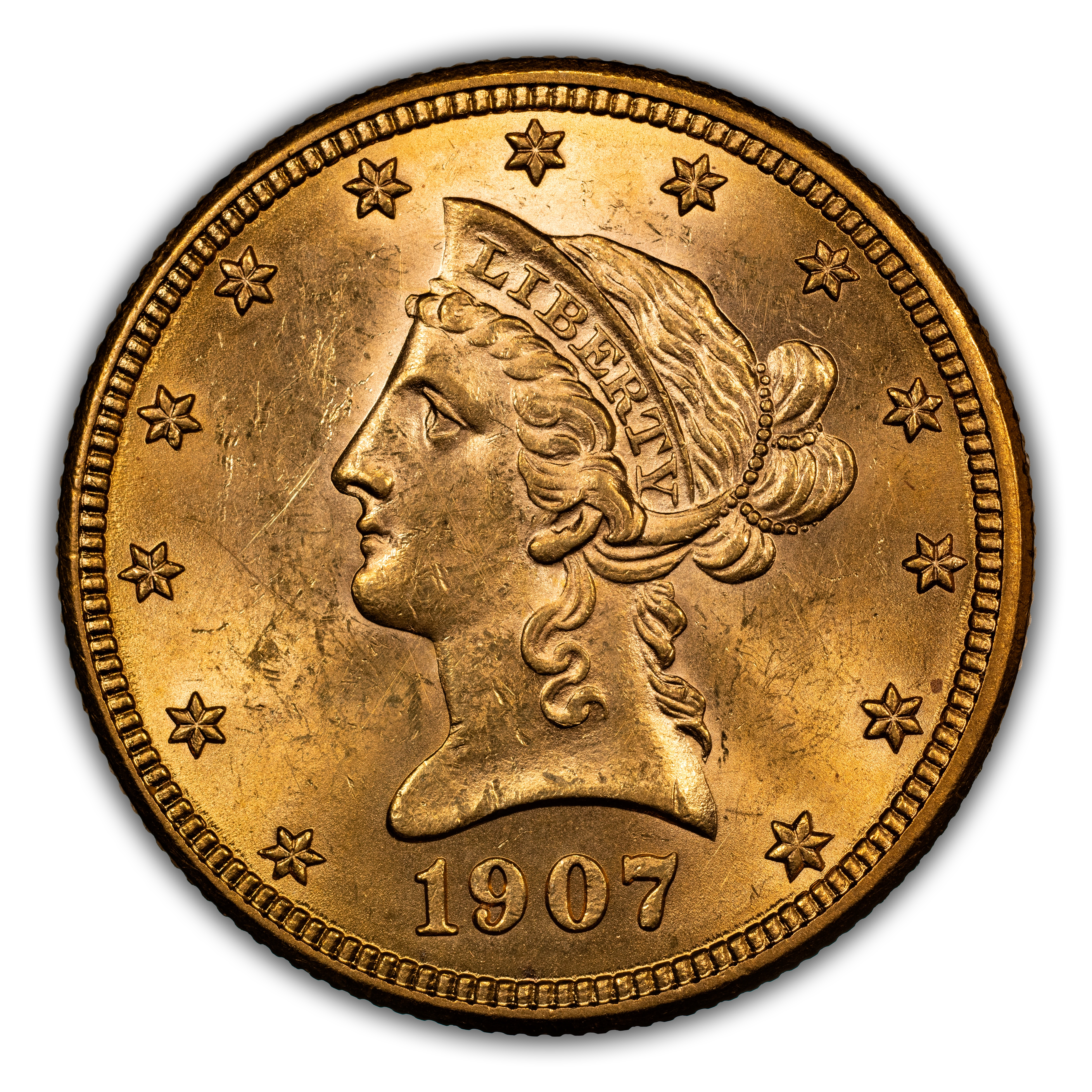 1907-D $10 MS