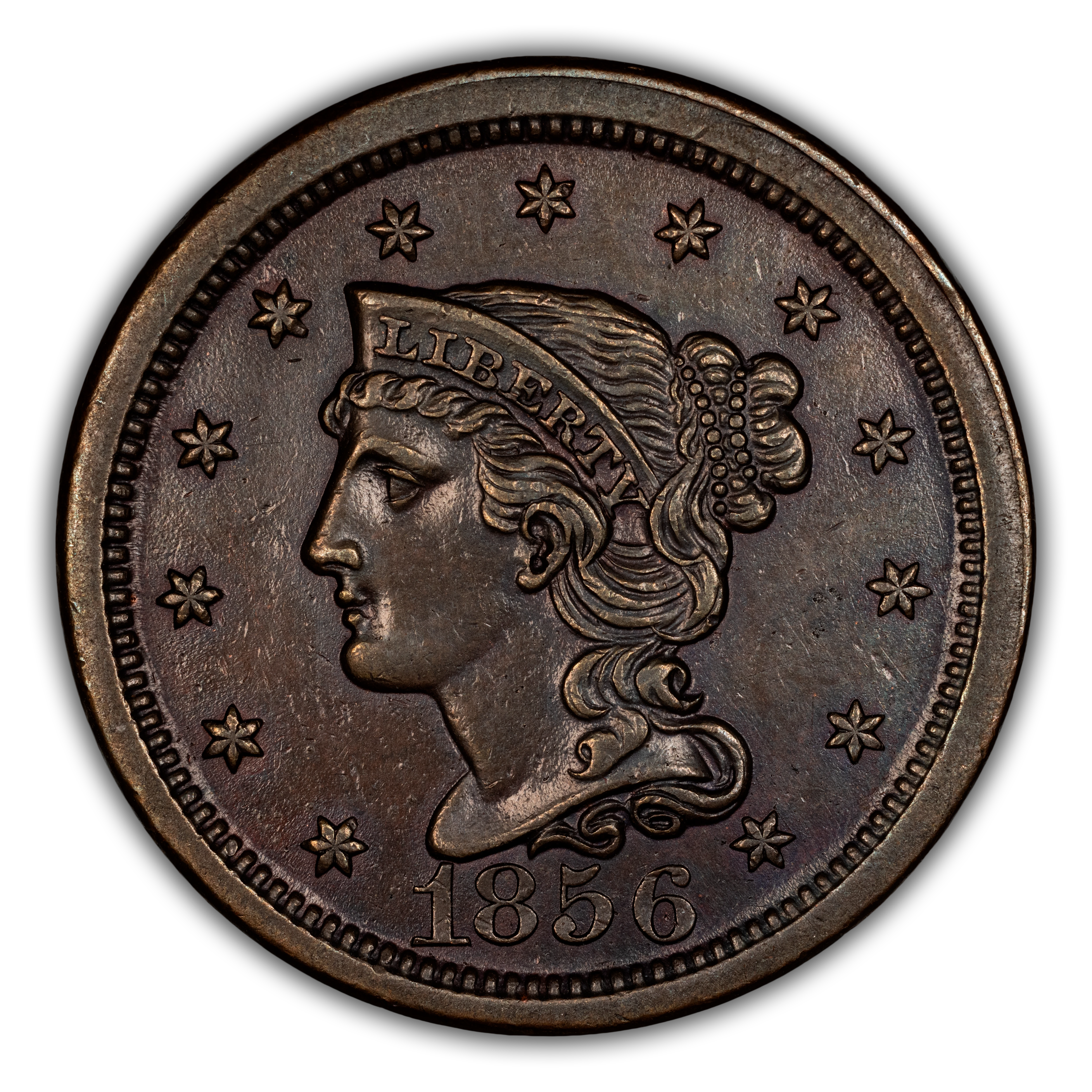 1856 1c Upright 5, N-12 MS BN