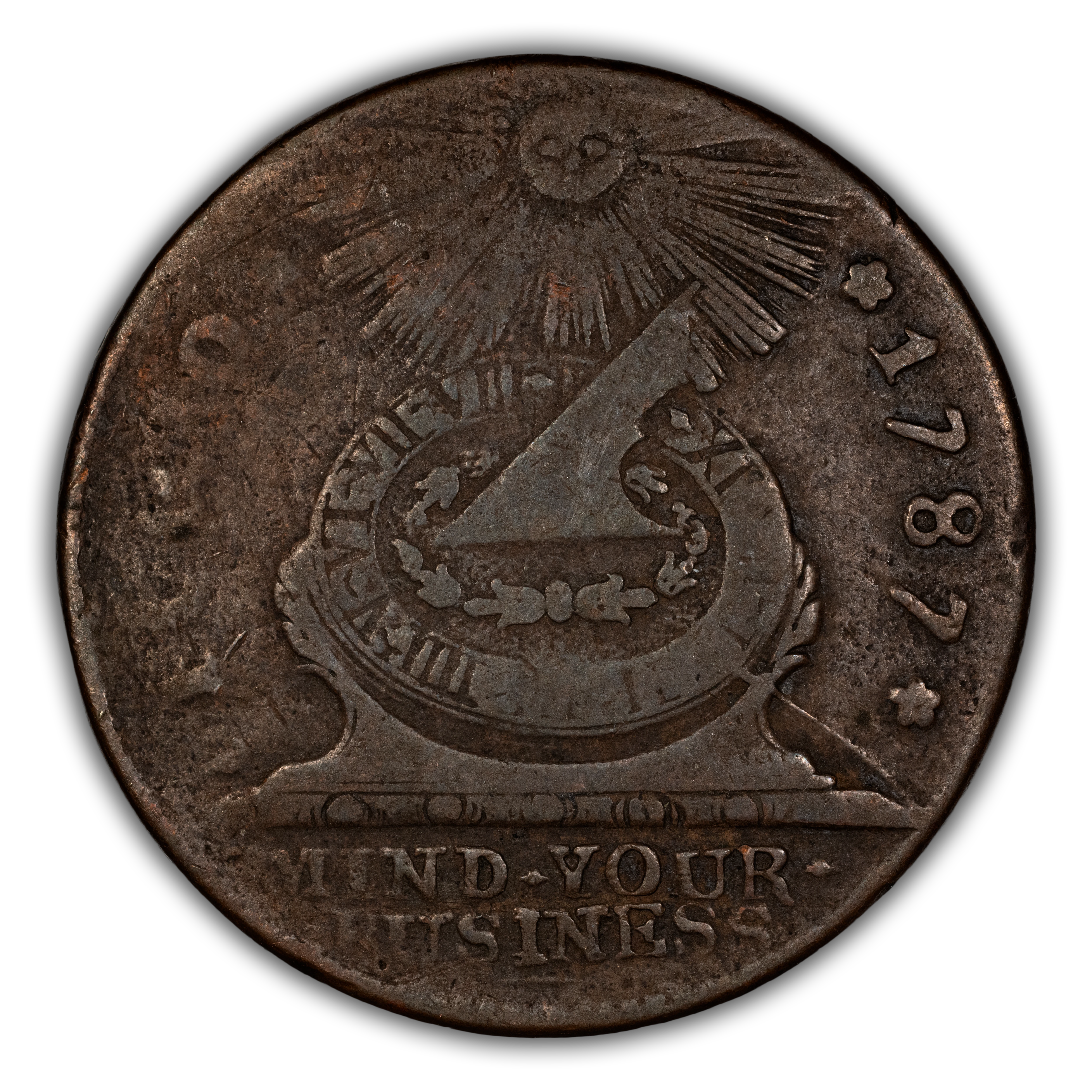 1787 Fugio 1c 8-Pointed Stars, Newman 15-Y MS BN