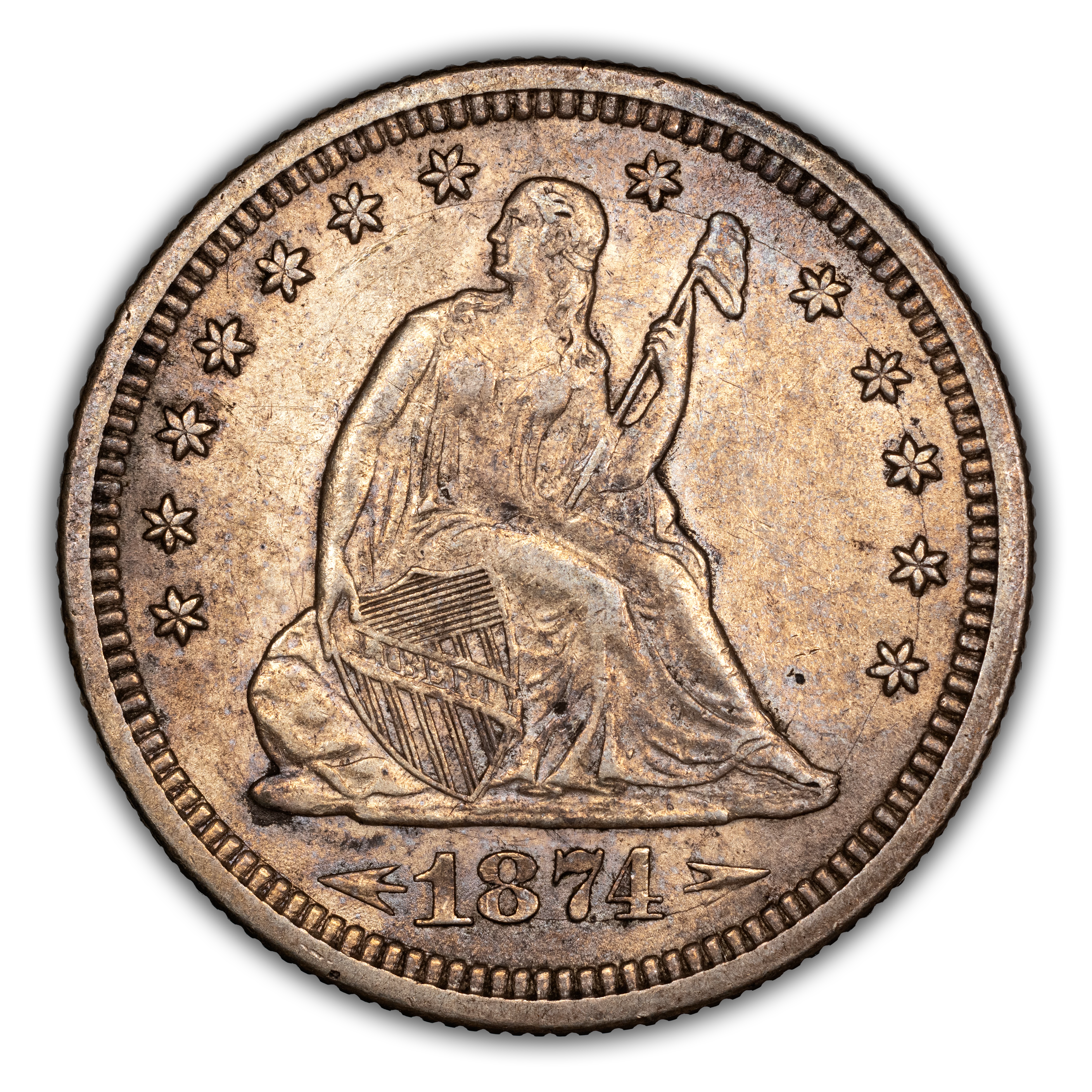 1874-S 25c Arrows MS