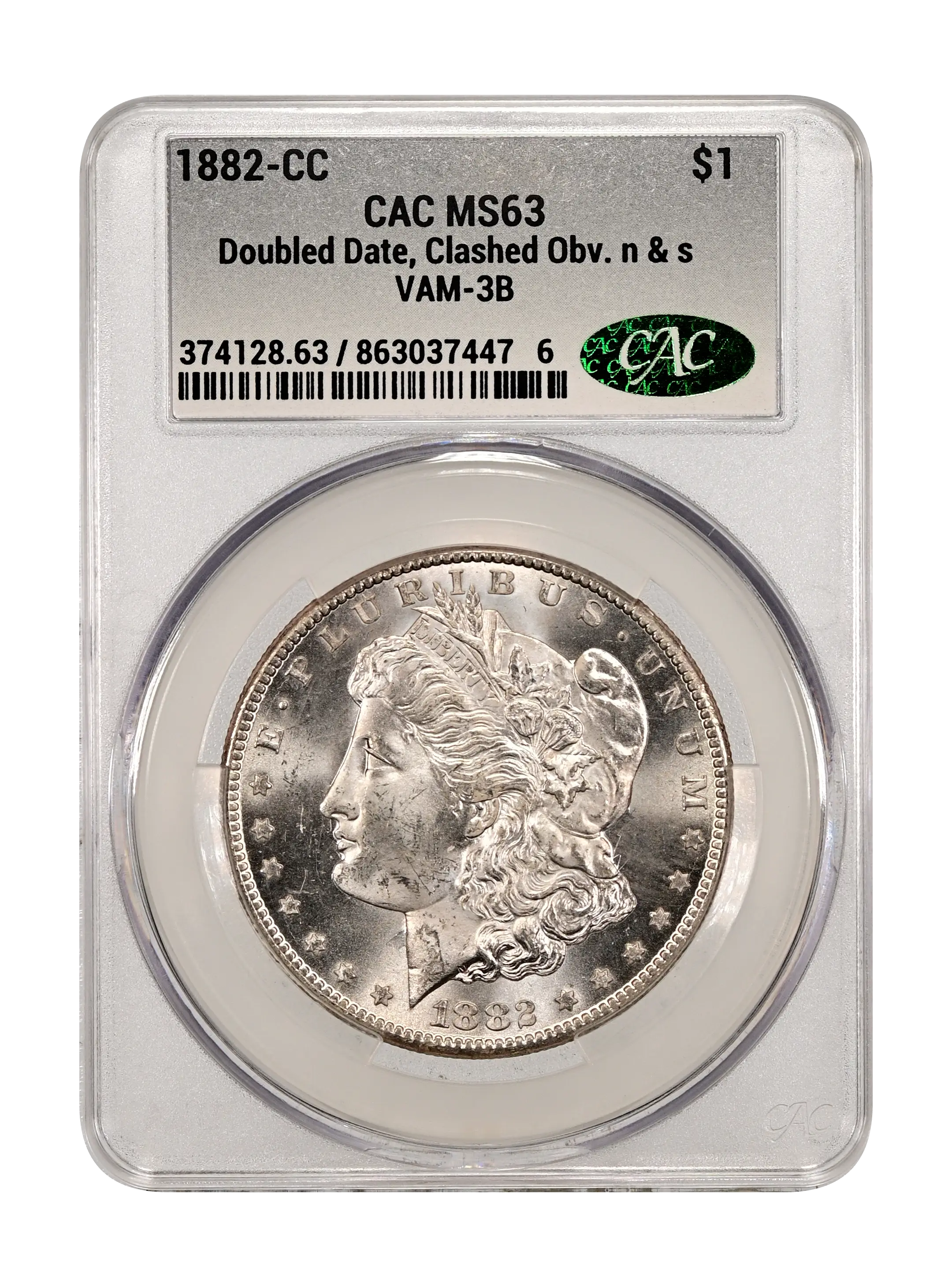 1882-CC $1 Clashed Dies, VAM-3B MS