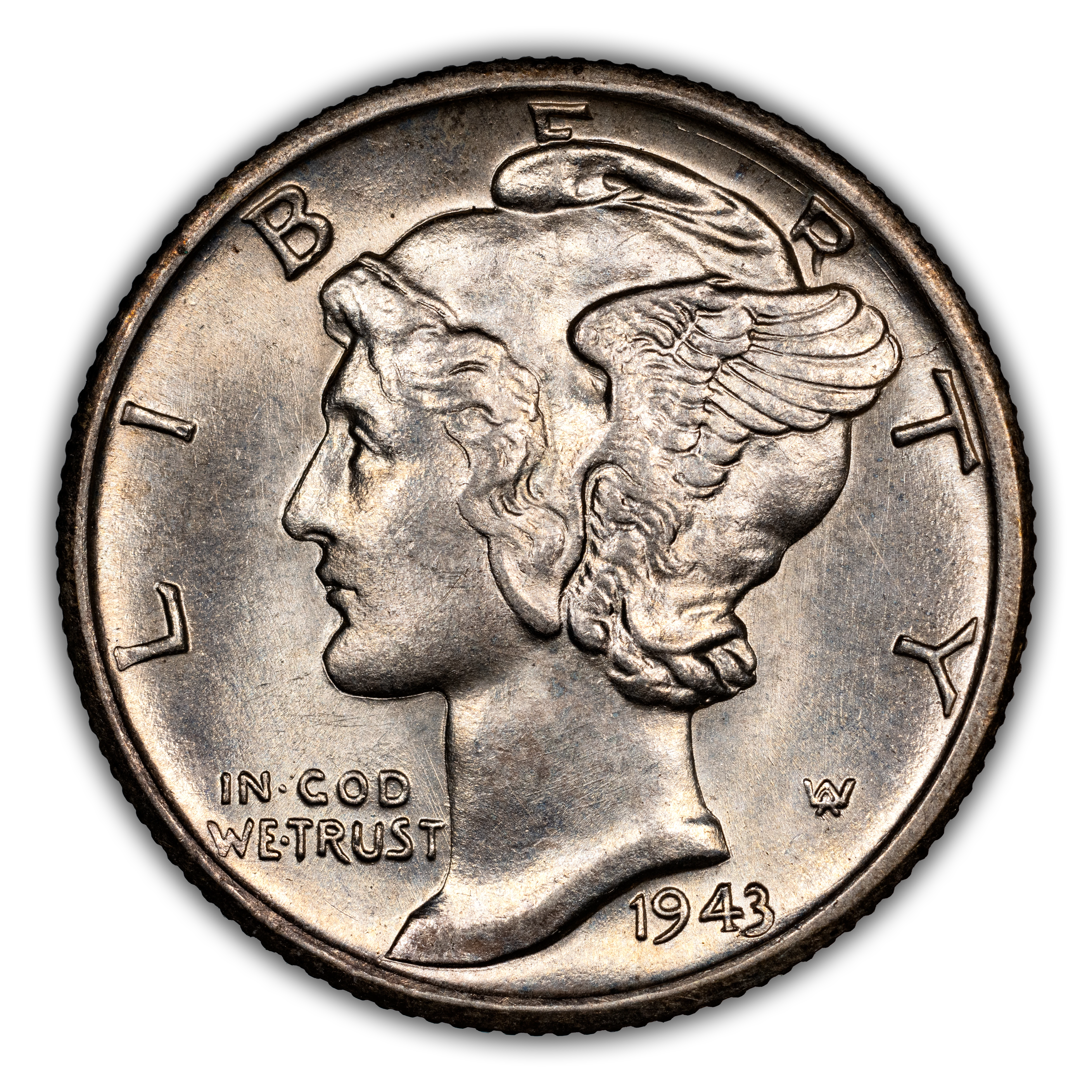 1943-S/S 10c Repunched Mintmark, FS-501 MS FB