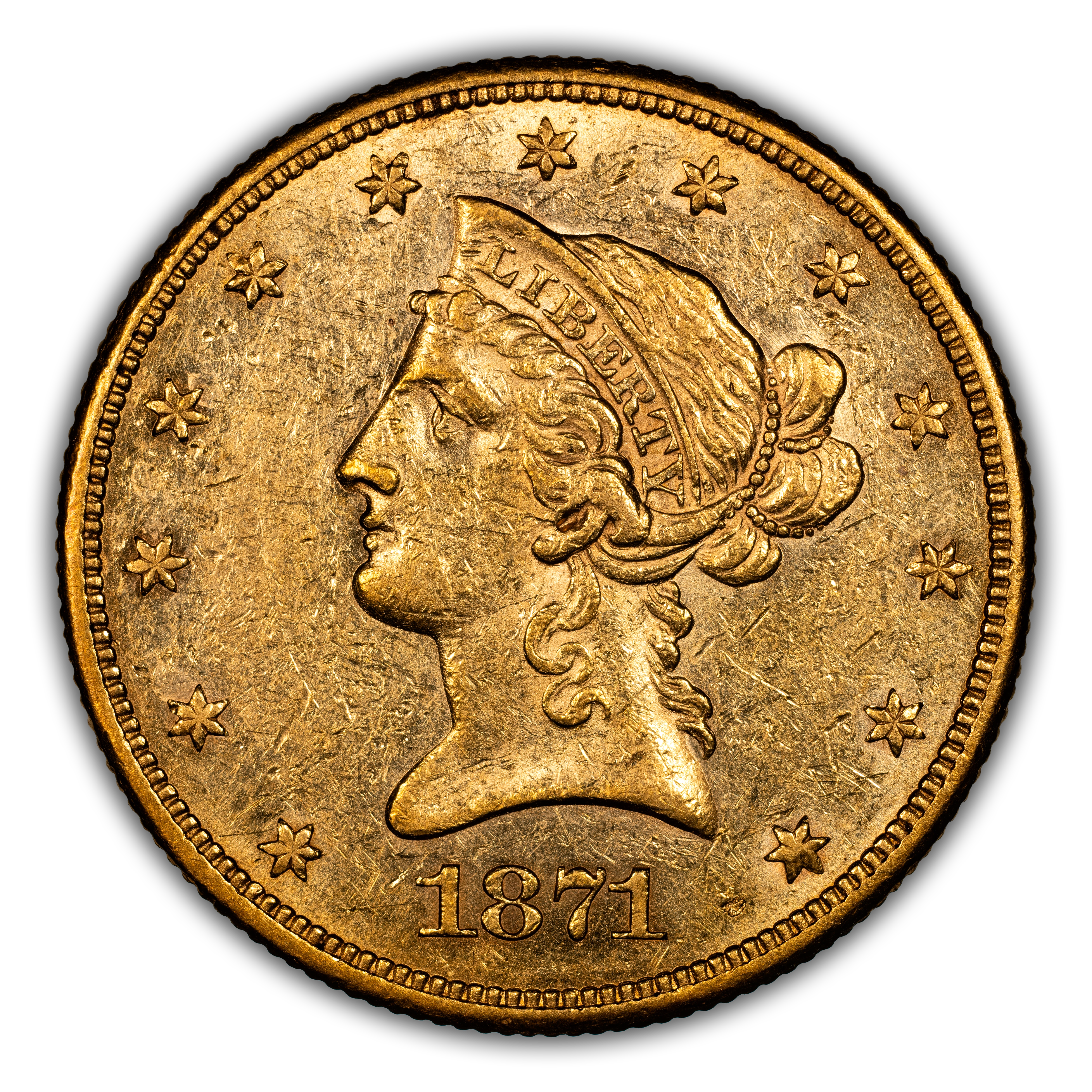 1871-CC $10 MS