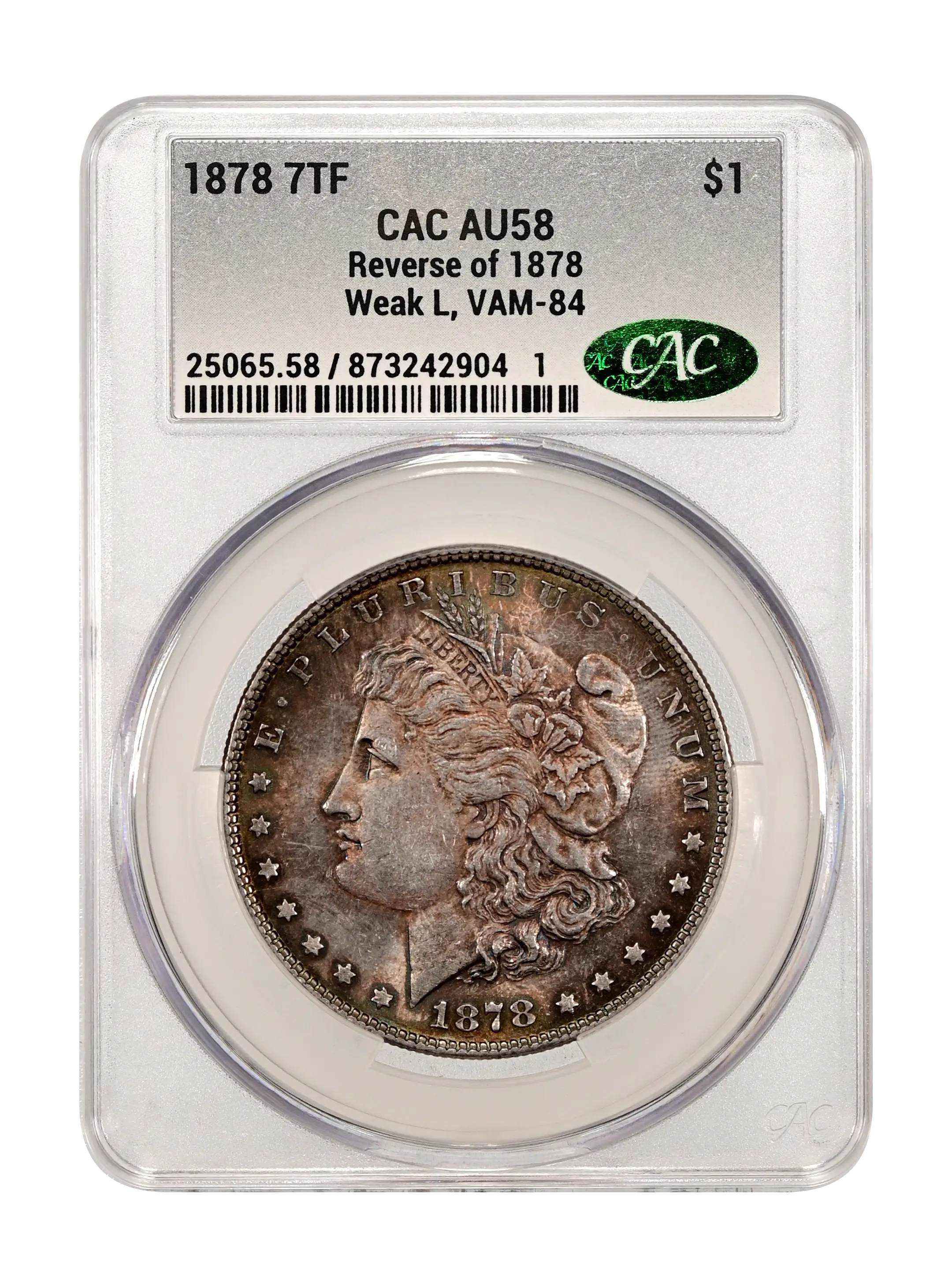 1878 7TF $1  Reverse of 1878, Weak L, Broken D, VAM-84 MS thumbnail 15
