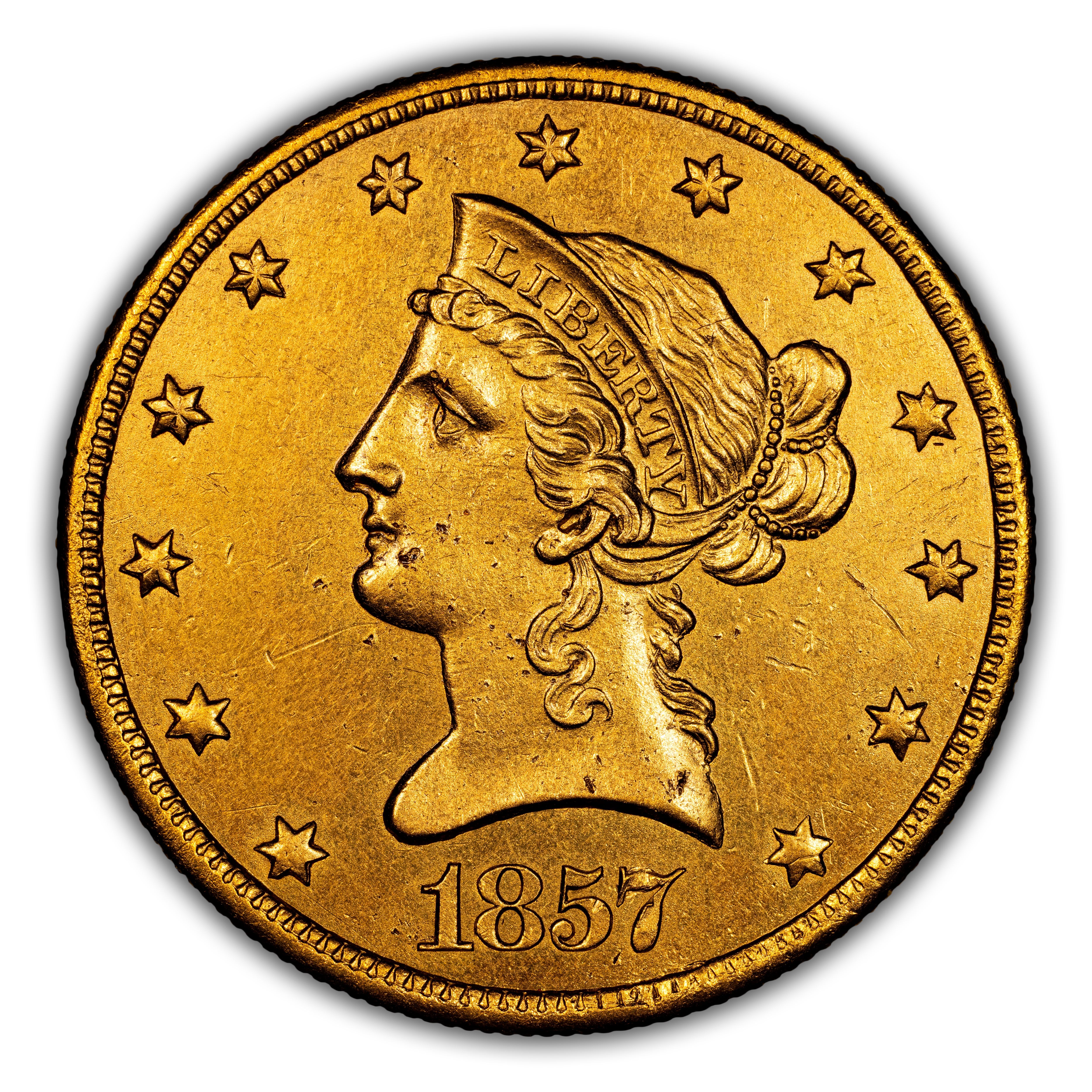 1857-O $10 MS
