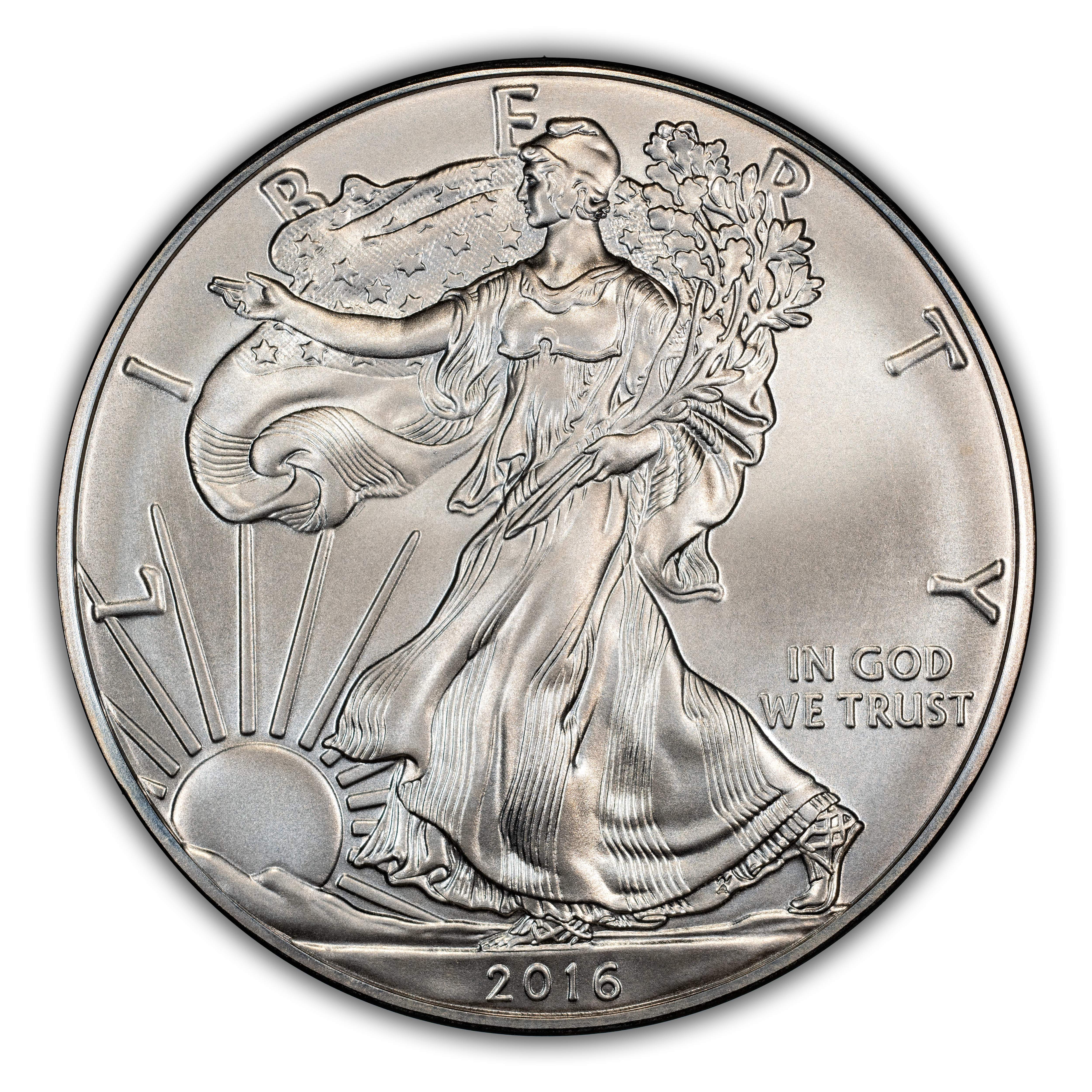 2016-W $1 Silver Eagle, Burnished, 30th Anniversary MS