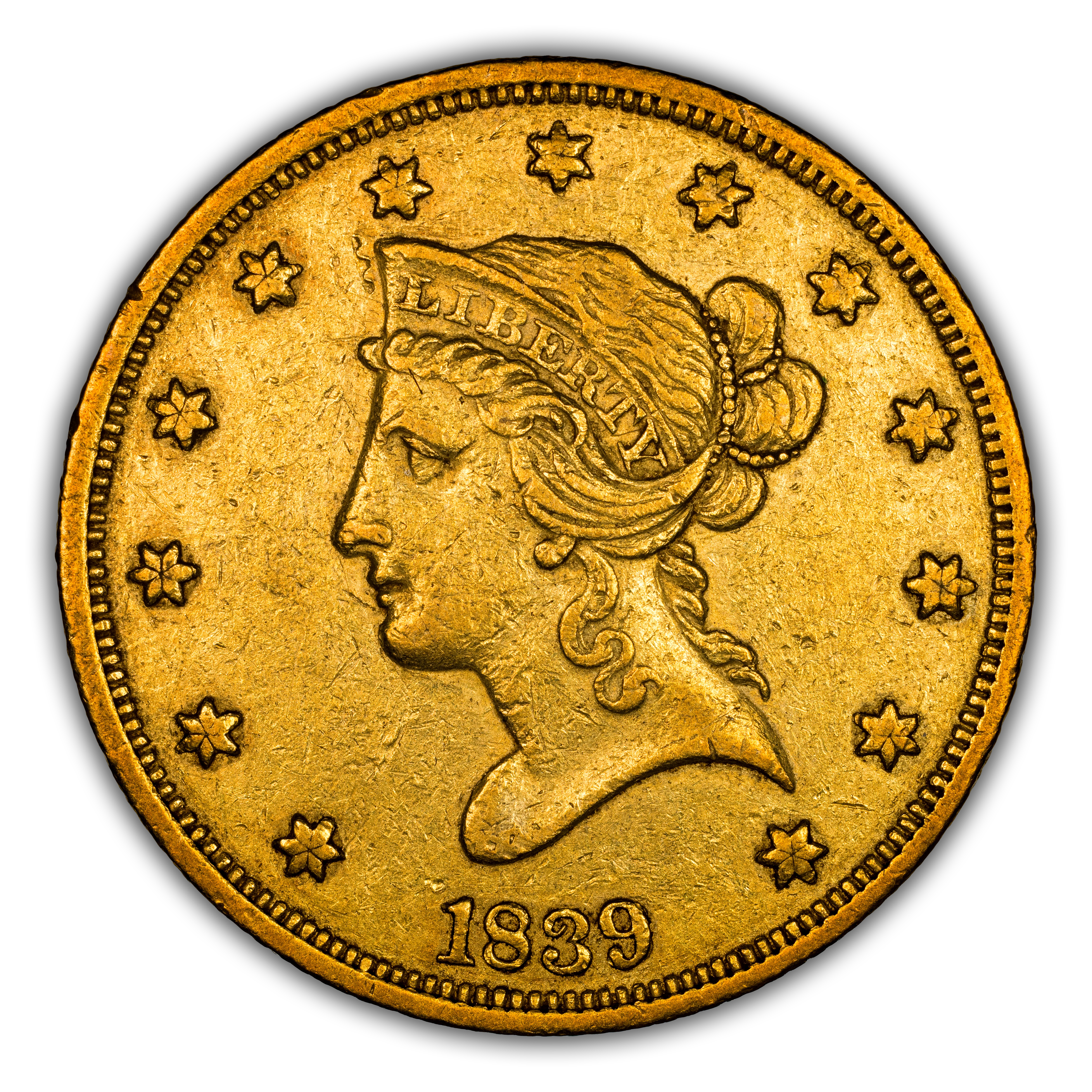 1839/8 $10 Type of 1838, Large Letters MS