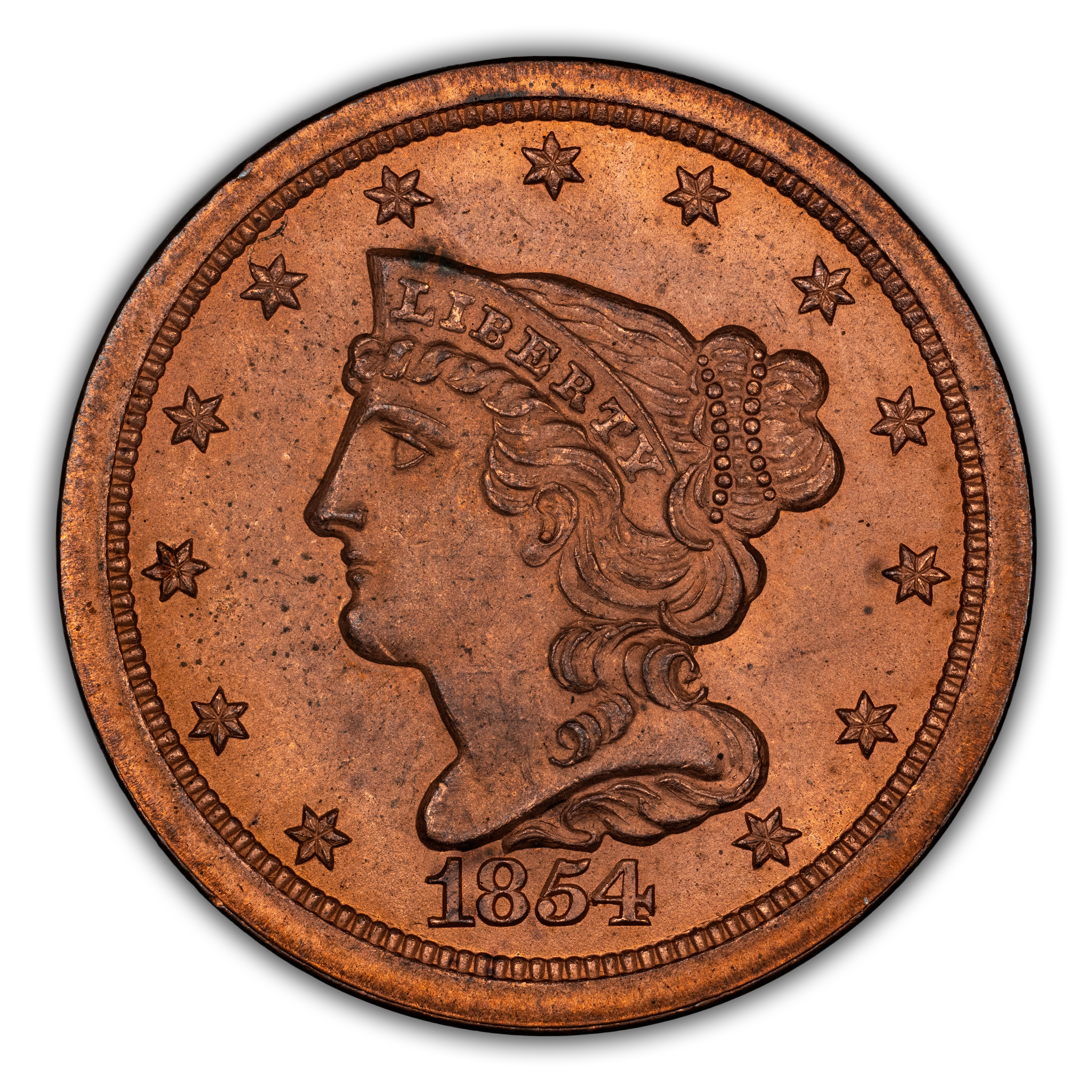 1854 1/2c MS RD