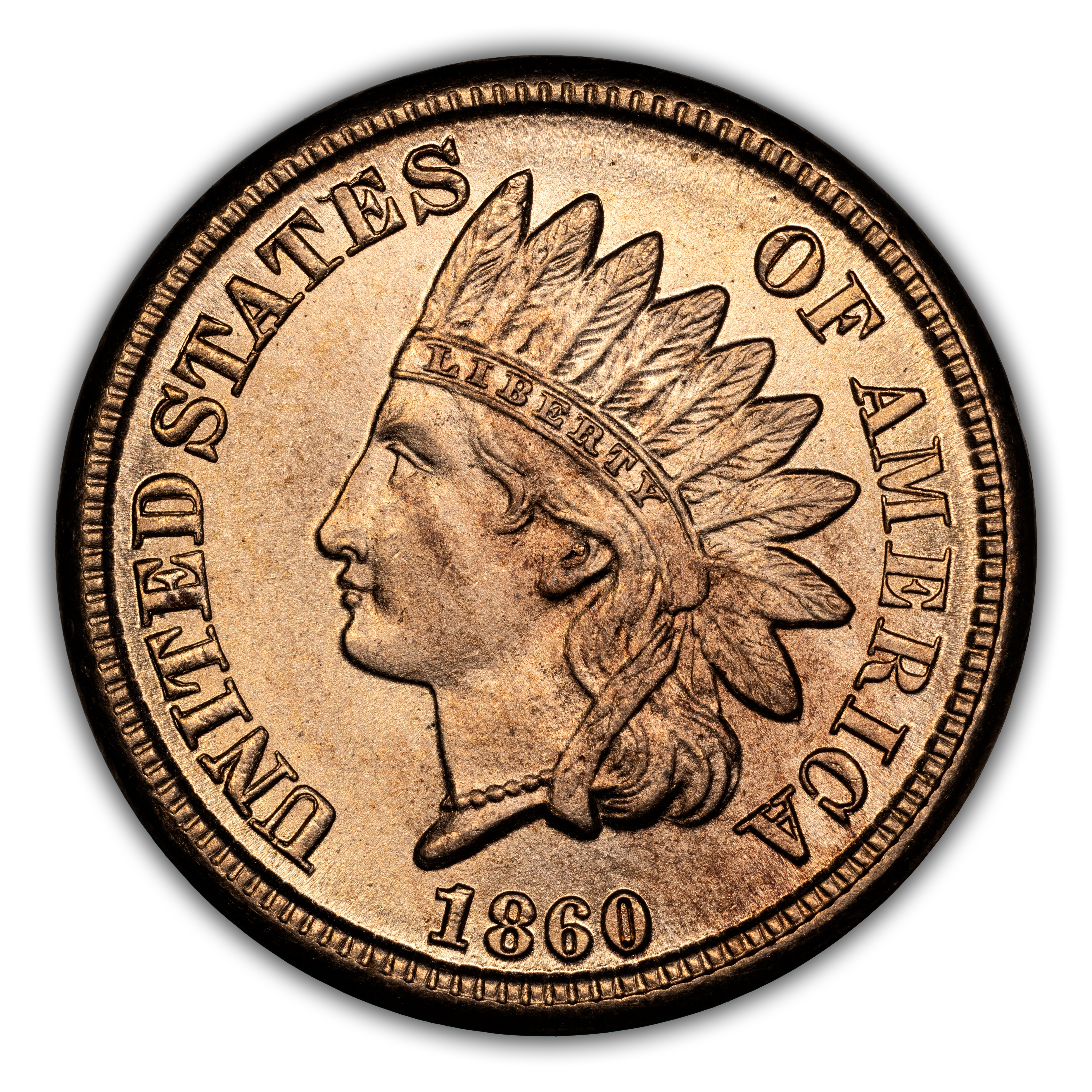1860 1c Round Bust MS