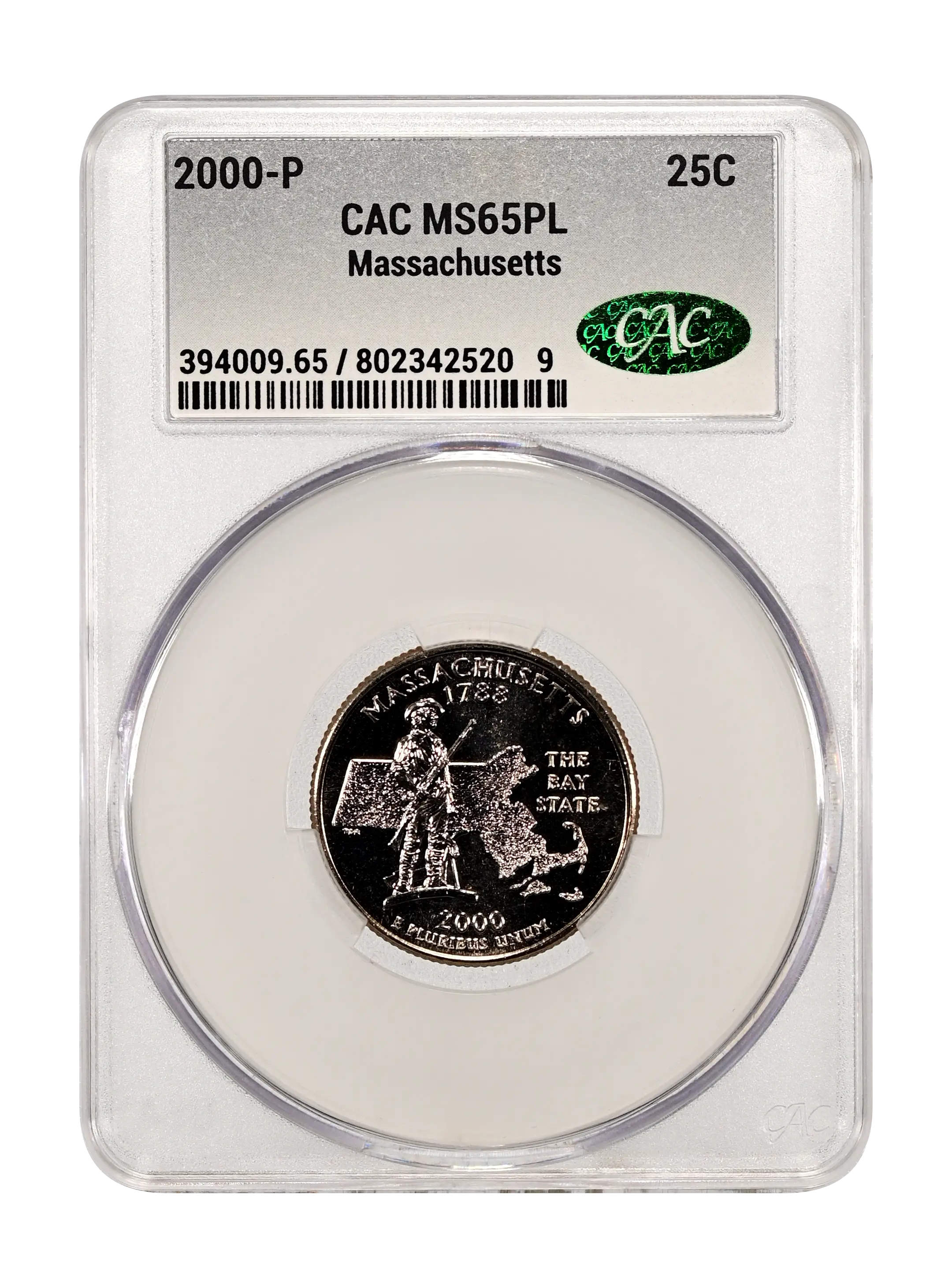 2000-P 25c Massachusetts MS PL
