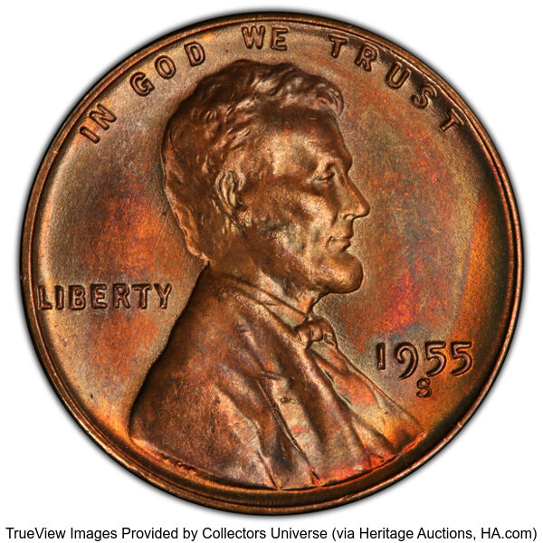 1955-S/S/S 1c Repunched Mintmark, FS-501 MS RB