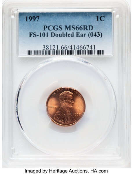 1997 1c Doubled Die Obverse, FS-101 MS RD