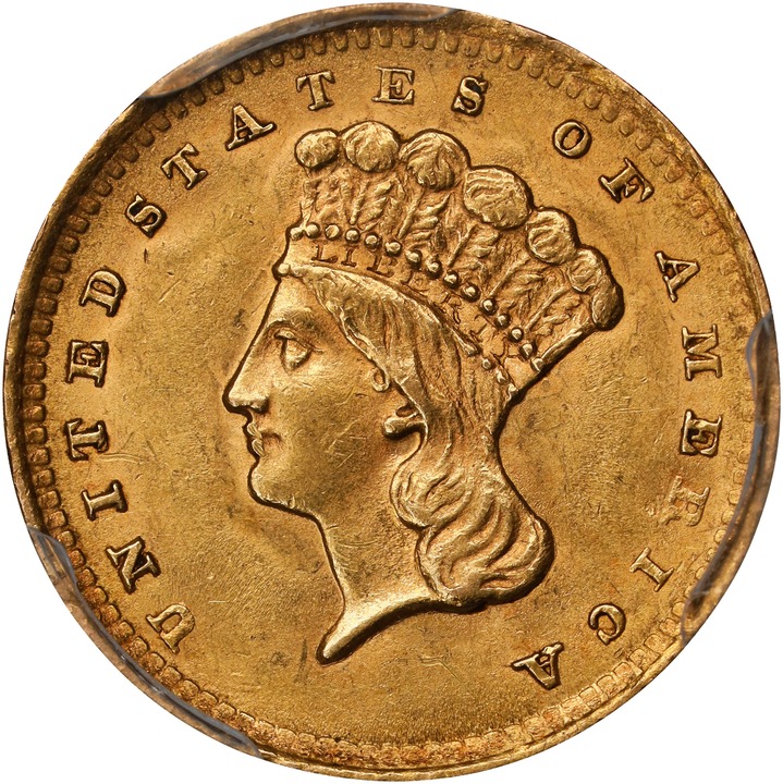 1856 G$1 Upright 5 MS thumbnail 9