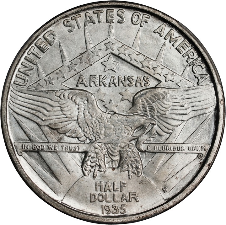 1935-D 50c Arkansas MS68 CAC thumbnail 8