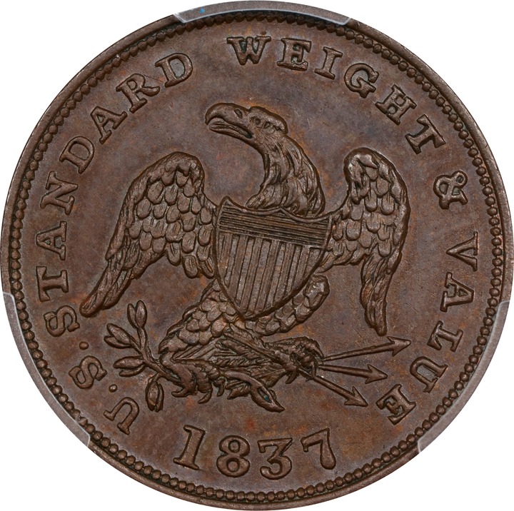 1837 Token Half Cent of Copper, HT-73 MS60 thumbnail 9