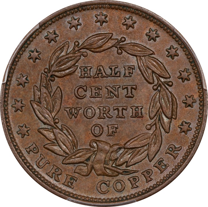 1837 Token Half Cent of Copper, HT-73 MS60 thumbnail 10