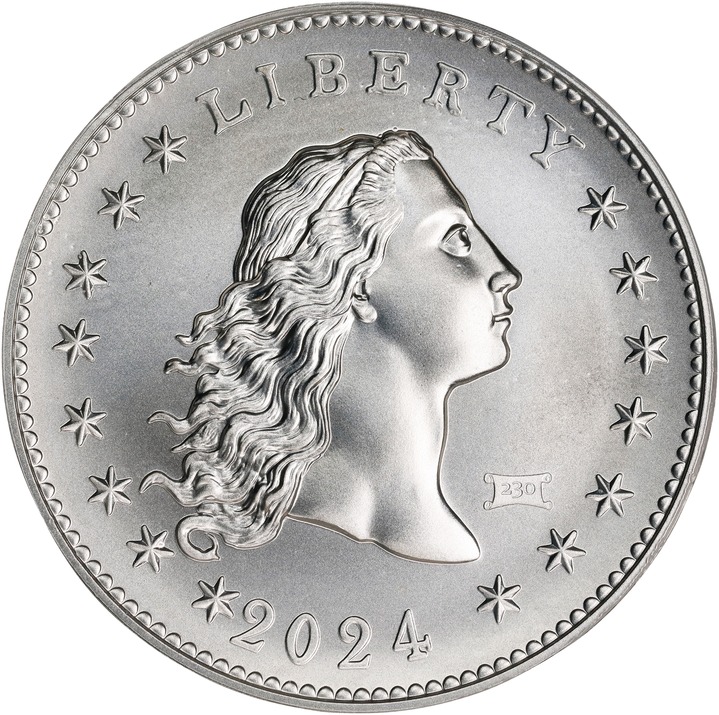 2024 Medal 1oz Silver, 230th Anniversary Flowing Hair, 230 Privy MS thumbnail 6