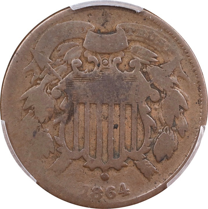 2-Cent Piece 2c 1864-1872 MS BN [Type] VG8 BN thumbnail 8