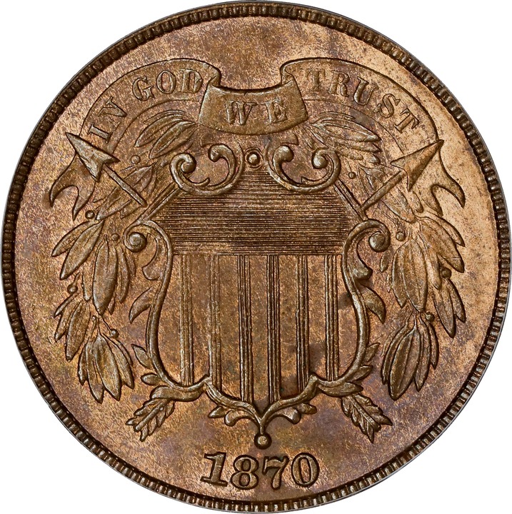 1870 2c MS RB MS64 RB CAC thumbnail 5
