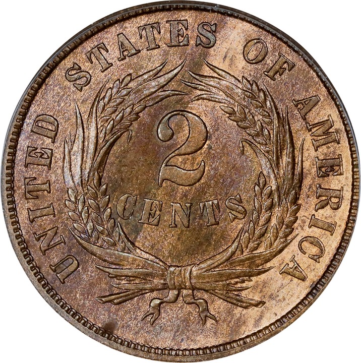 1870 2c MS RB MS64 RB CAC thumbnail 6