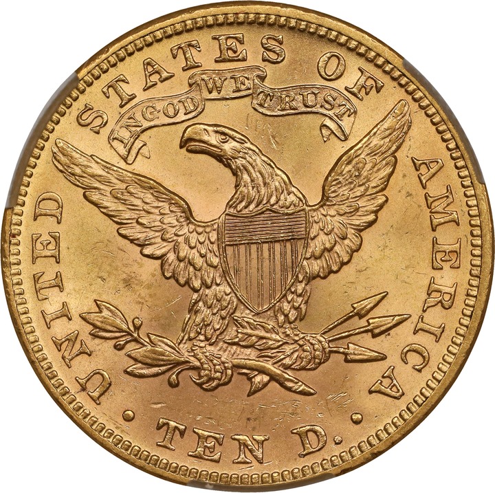 1895 $10 MS64 thumbnail 2