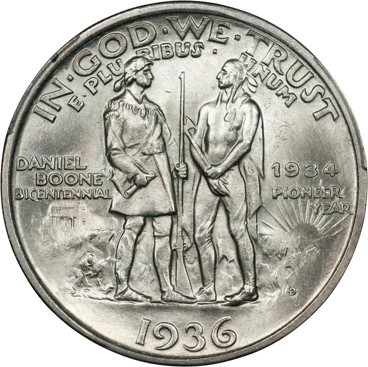 1936-D 50c Boone MS66 CAC thumbnail 6