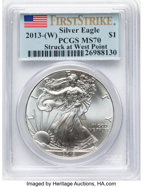 2013-(W) $1  Silver Eagle, Struck at West Point Mint MS66 thumbnail 5