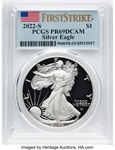 2022-S $1  Silver Eagle PR DCAM PR66 DCAM thumbnail 3