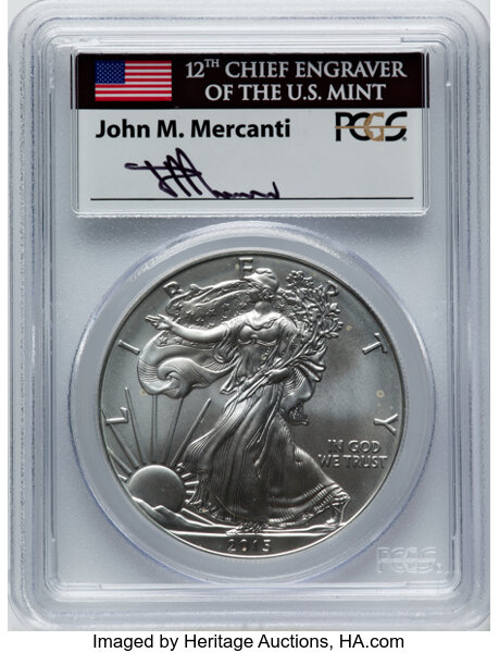 2015-W $1  Silver Eagle, Burnished MS70 thumbnail 7