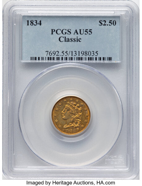 1834 $2 1/2 Classic Head, HM-2 MS