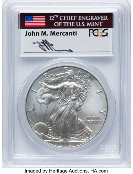 2015-W $1  Silver Eagle, Burnished MS70 thumbnail 17