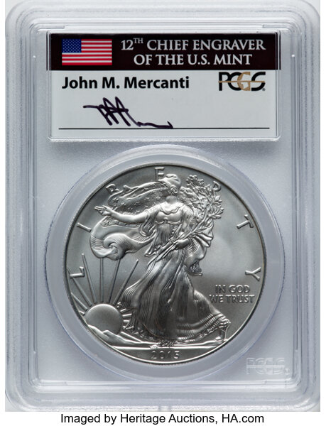 2015-W $1  Silver Eagle, Burnished MS70 thumbnail 11