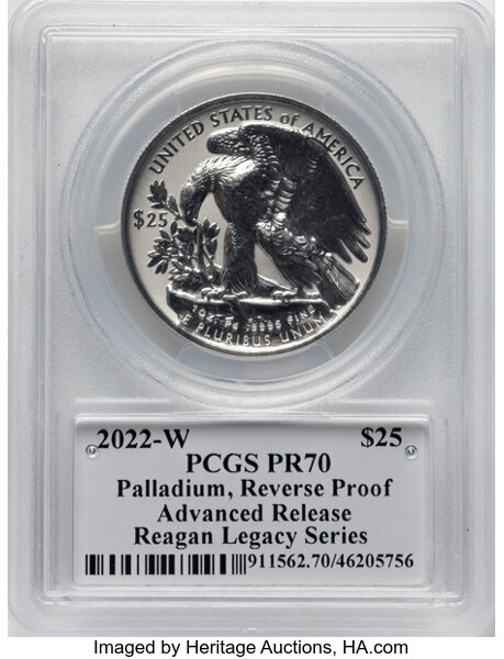 2022-W $25  Palladium Eagle, Reverse Proof PR67 thumbnail 20