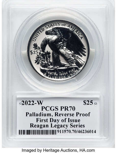 2022-W $25  Palladium Eagle, Reverse Proof PR67 thumbnail 4