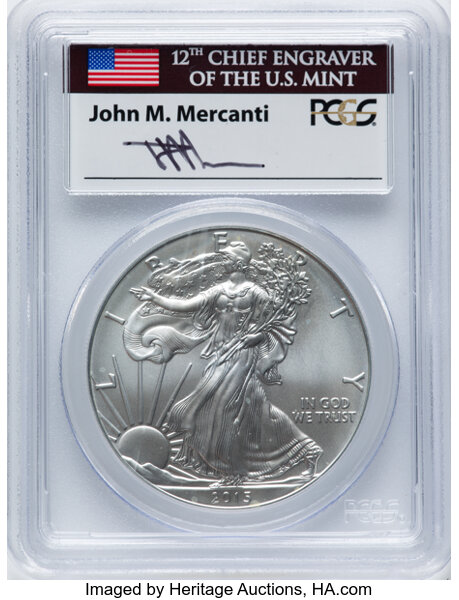 2015-W $1  Silver Eagle, Burnished MS70 thumbnail 21