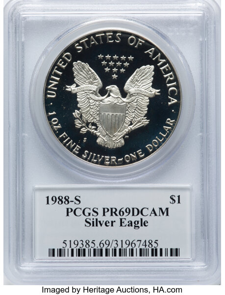1988-S $1  Silver Eagle PR DCAM PR69 DCAM thumbnail 10