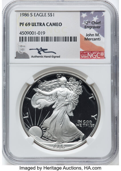 1986-S $1  Silver Eagle PR DCAM PR69 DCAM thumbnail 9