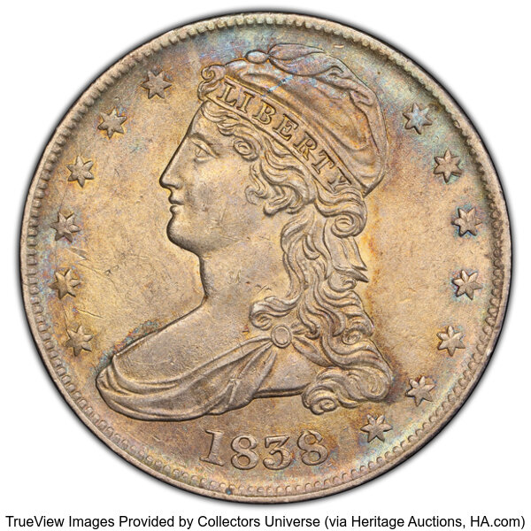 1838 50c Reeded Edge, GR-8 MS