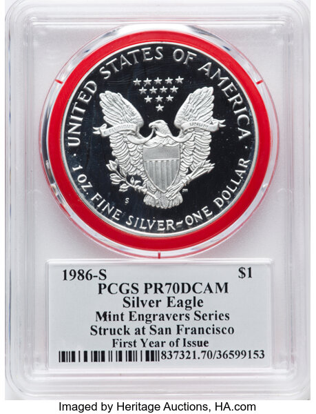 1986-S $1  Silver Eagle PR DCAM PR70 DCAM thumbnail 14